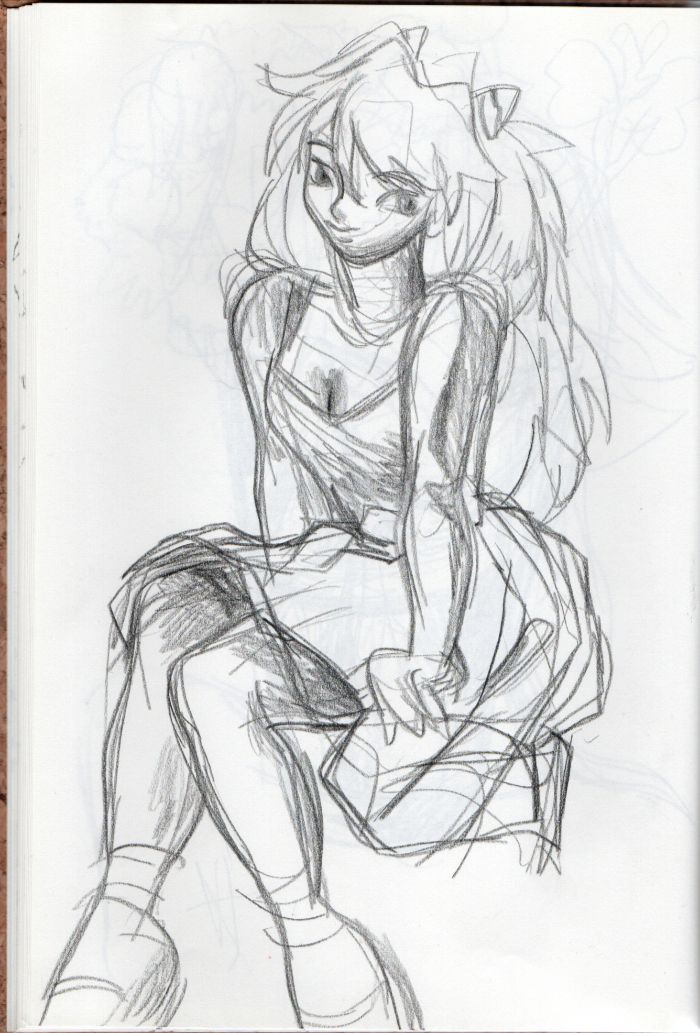 evangelion fanart sketch of asuka