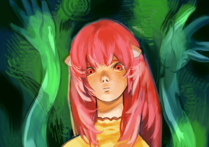 elfenlied fanart of lucy