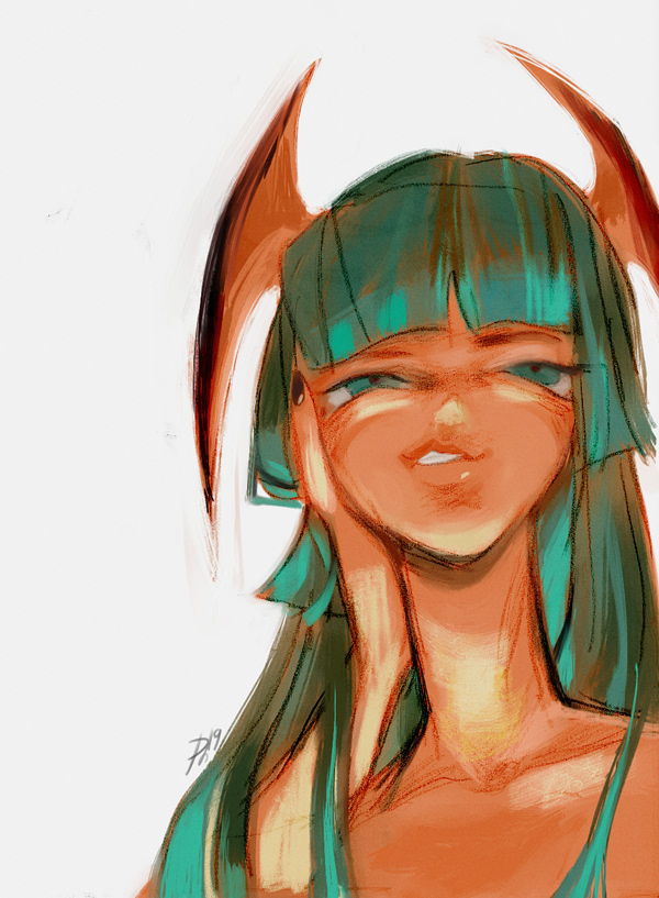 darkstalkers fanart sketch of morrigan