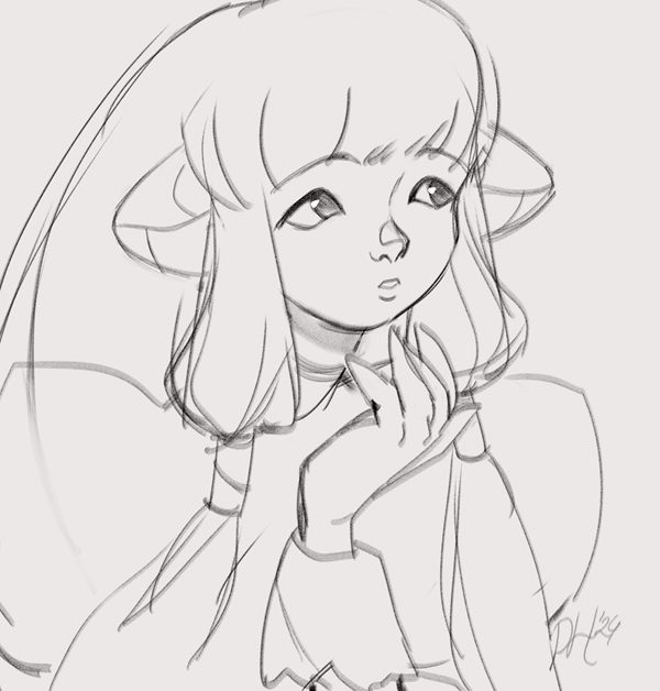 chobits fanart sketch of chii