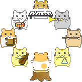 hamsters playing in a band